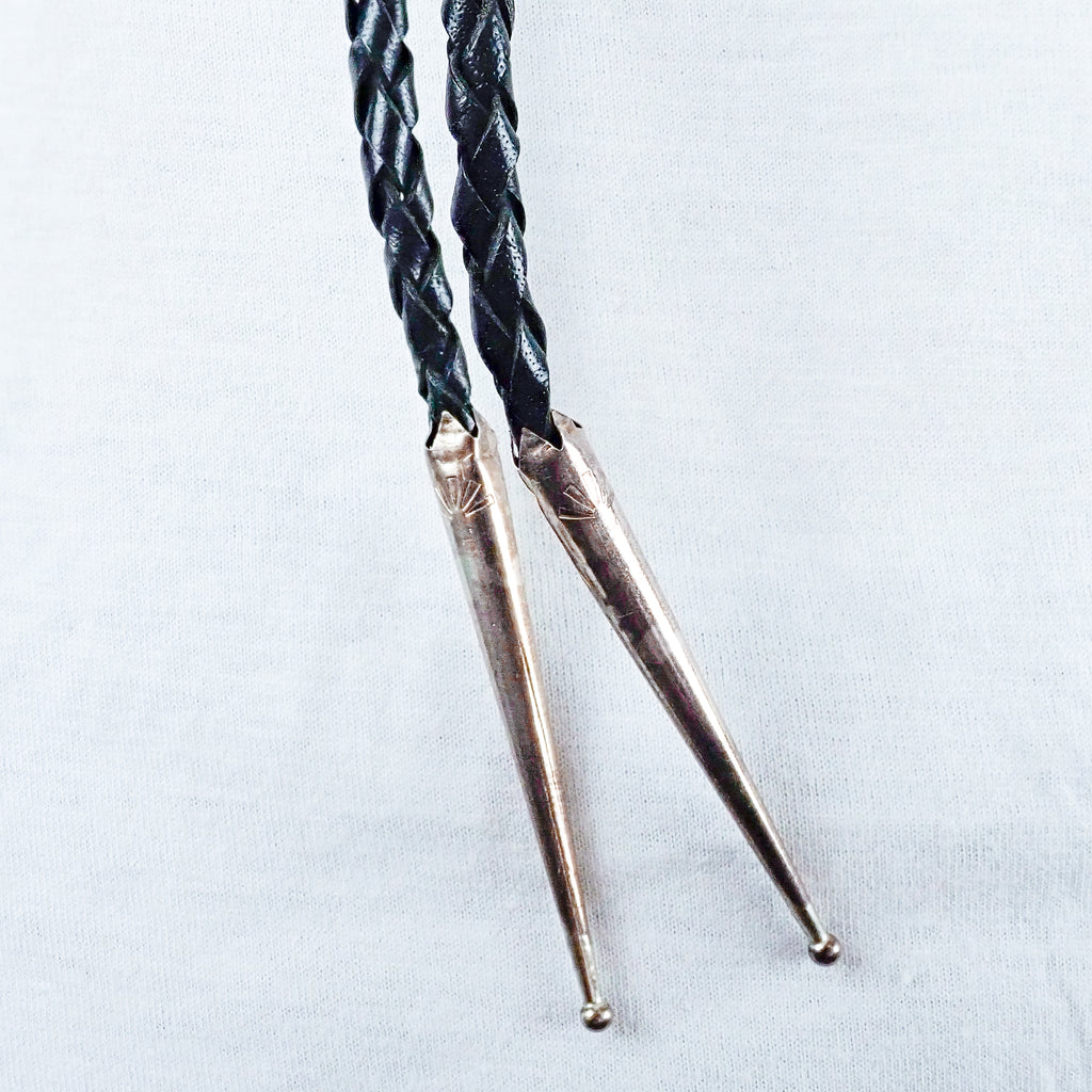 Native American Navajo Bear Claw Turquoise & Coral Sand Cast Bear Sterling Silver Bolo Tie by SAM
