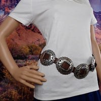Vintage BRIGHTON Southwestern Navajo Inspired 1st Phase Sunflower Concho Belt