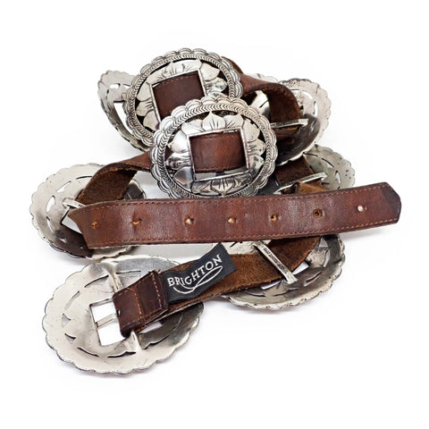 Vintage BRIGHTON Southwestern Navajo Inspired 1st Phase Sunflower Concho Belt