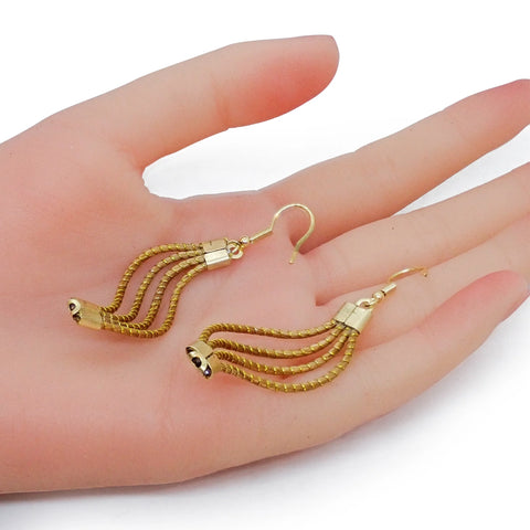 Eco-Friendly Handcrafted Golden Grass Recycle Turquoise Bead Necklace & Earrings Set