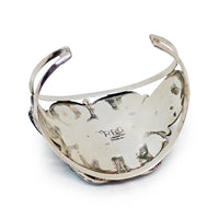 GLODOVE Handcrafted Bohemian Webbed Turquoise Cluster Sterling Silver Cuff Bracelet
