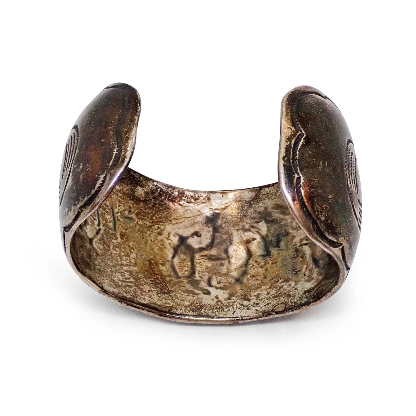 1970s Native American Navajo Turquoise Mosaic Chip Inlay Sterling Silver Cuff Bracelet