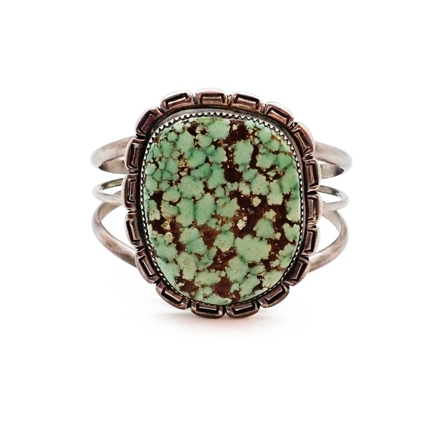 GILBERT DAMON Navajo Carico Lake Turquoise Sterling Silver Cuff Bracelet