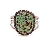 GILBERT DAMON Navajo Carico Lake Turquoise Sterling Silver Cuff Bracelet