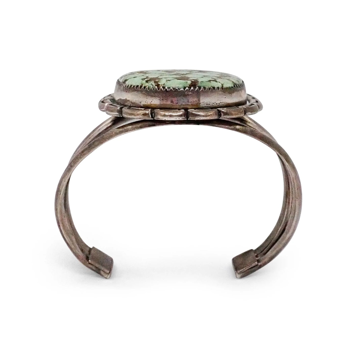 GILBERT DAMON Navajo Carico Lake Turquoise Sterling Silver Cuff Bracelet
