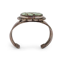 GILBERT DAMON Navajo Carico Lake Turquoise Sterling Silver Cuff Bracelet