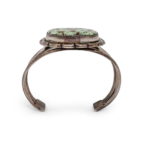 GILBERT DAMON Navajo Carico Lake Turquoise Sterling Silver Cuff Bracelet
