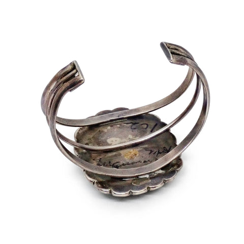 GILBERT DAMON Navajo Carico Lake Turquoise Sterling Silver Cuff Bracelet