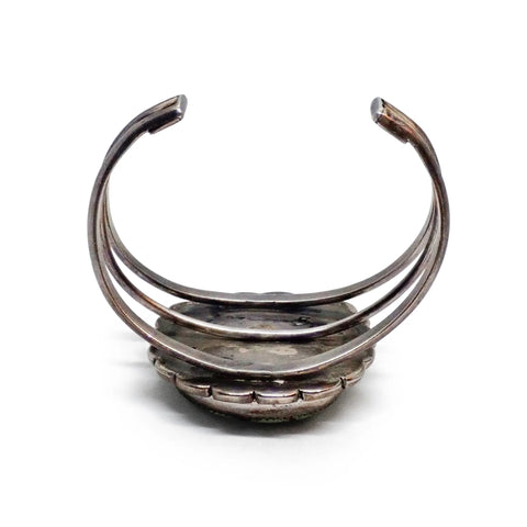 GILBERT DAMON Navajo Carico Lake Turquoise Sterling Silver Cuff Bracelet
