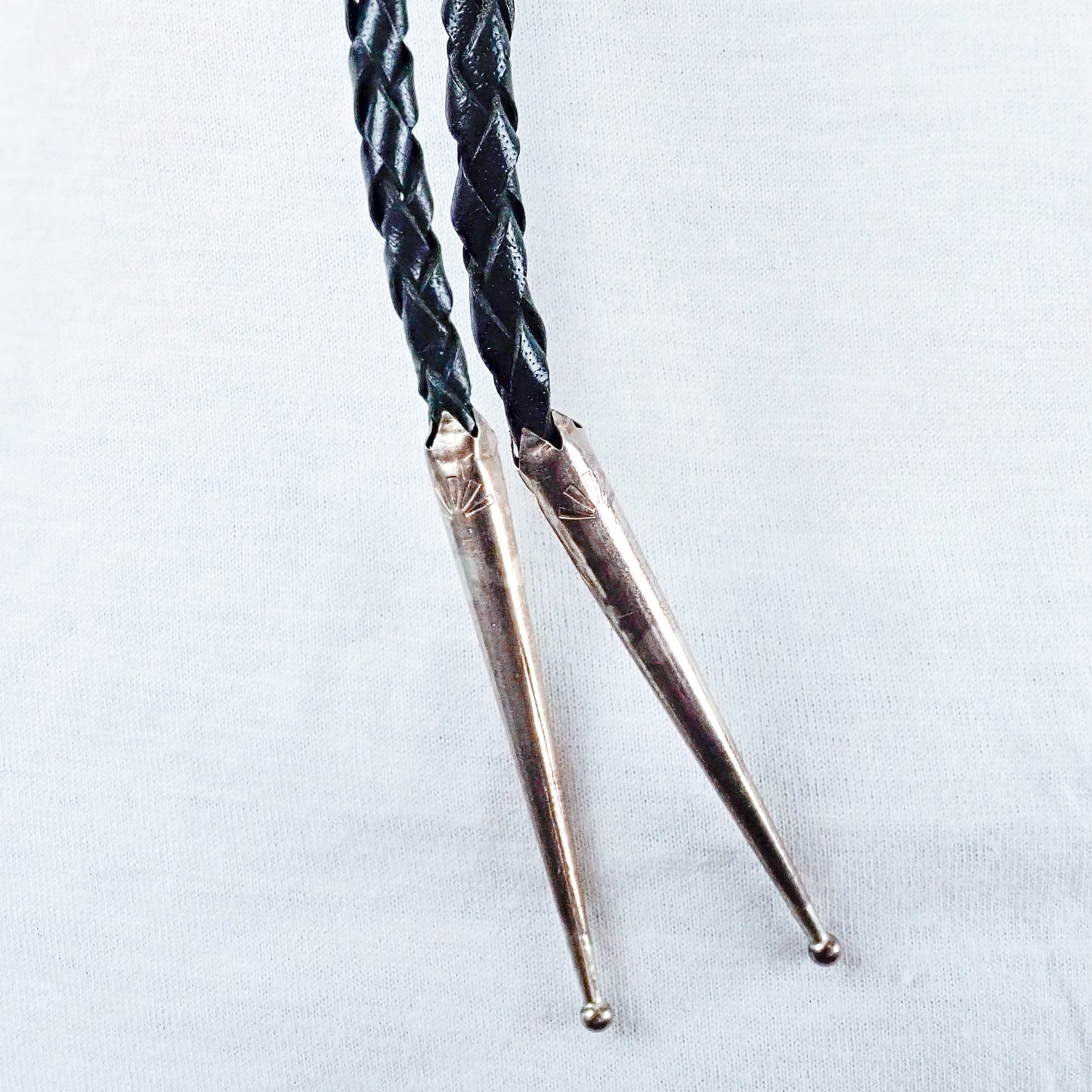 Native American Navajo Bear Claw Turquoise & Coral Sand Cast Bear Sterling Silver Bolo Tie by SAM