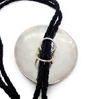 Native American Navajo Bear Claw Turquoise & Coral Sand Cast Bear Sterling Silver Bolo Tie by SAM